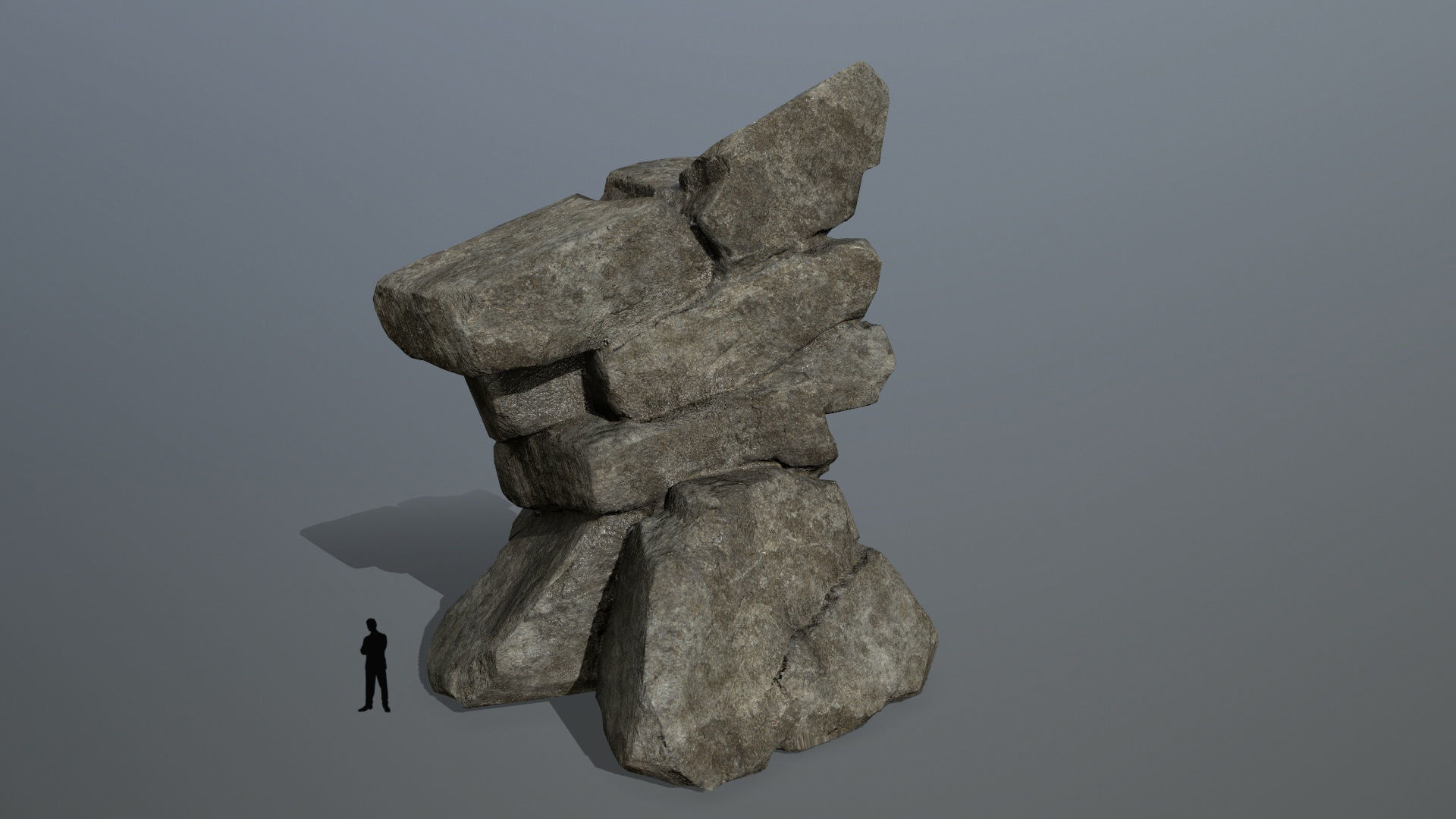 cliff rocks Low-poly 3D model_3