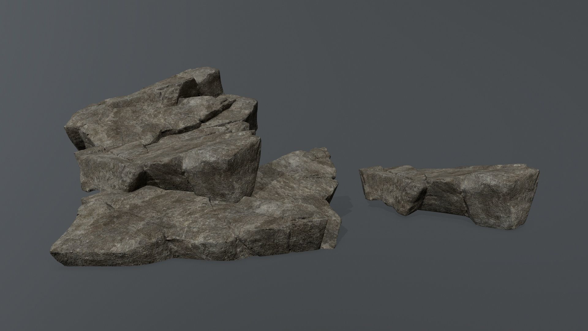 cliff rocks Low-poly 3D model_19