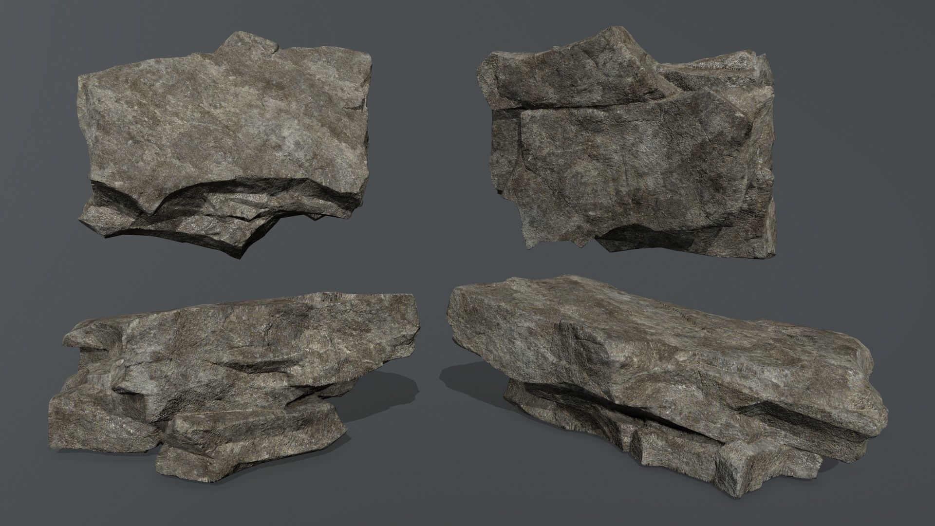 cliff rocks Low-poly 3D model_29