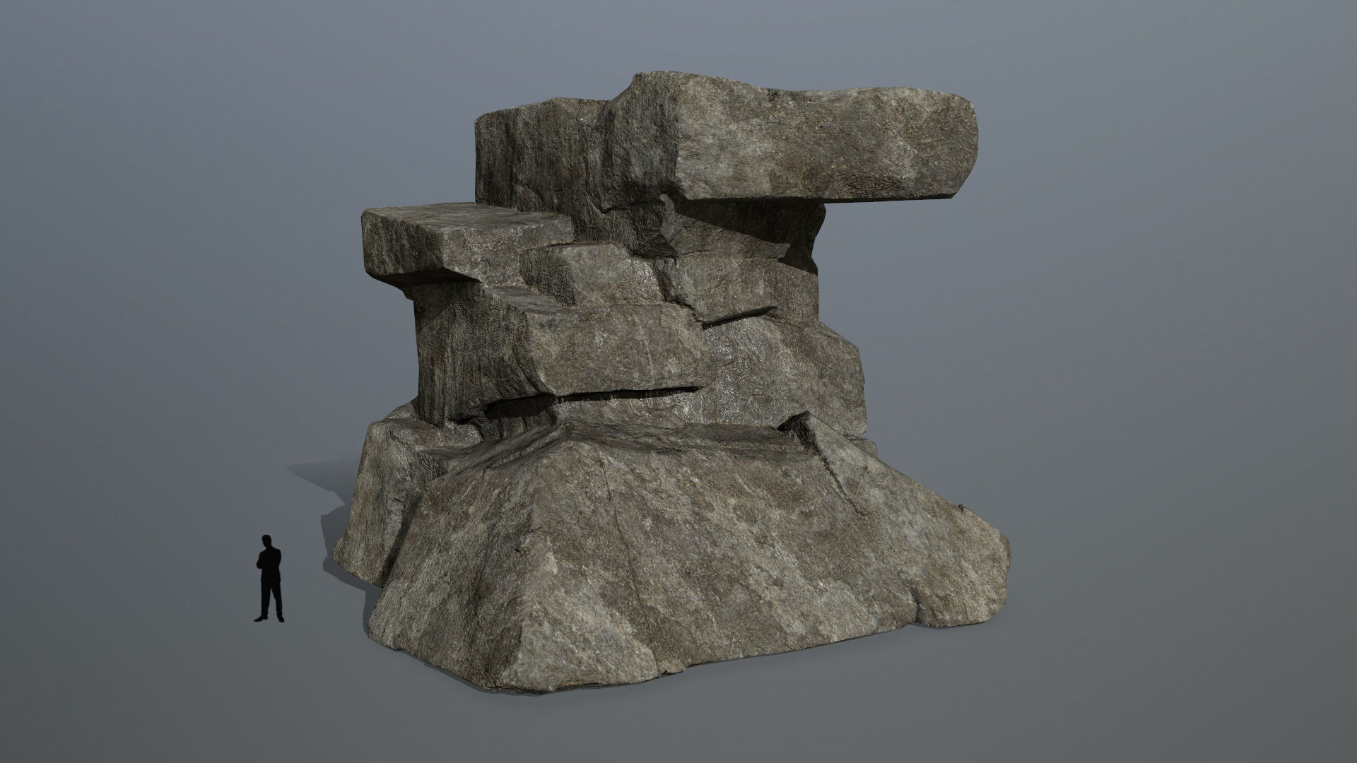 cliff rocks Low-poly 3D model_2