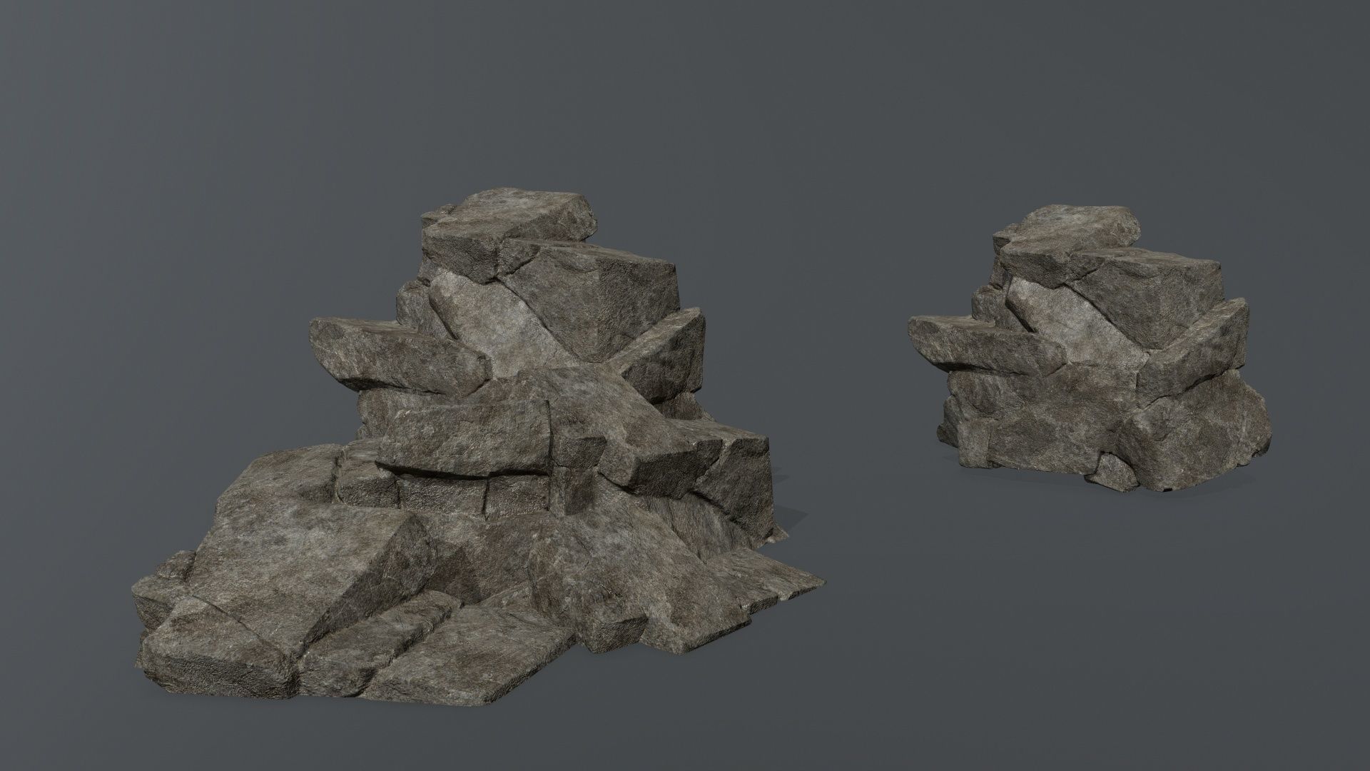 cliff rocks Low-poly 3D model_13