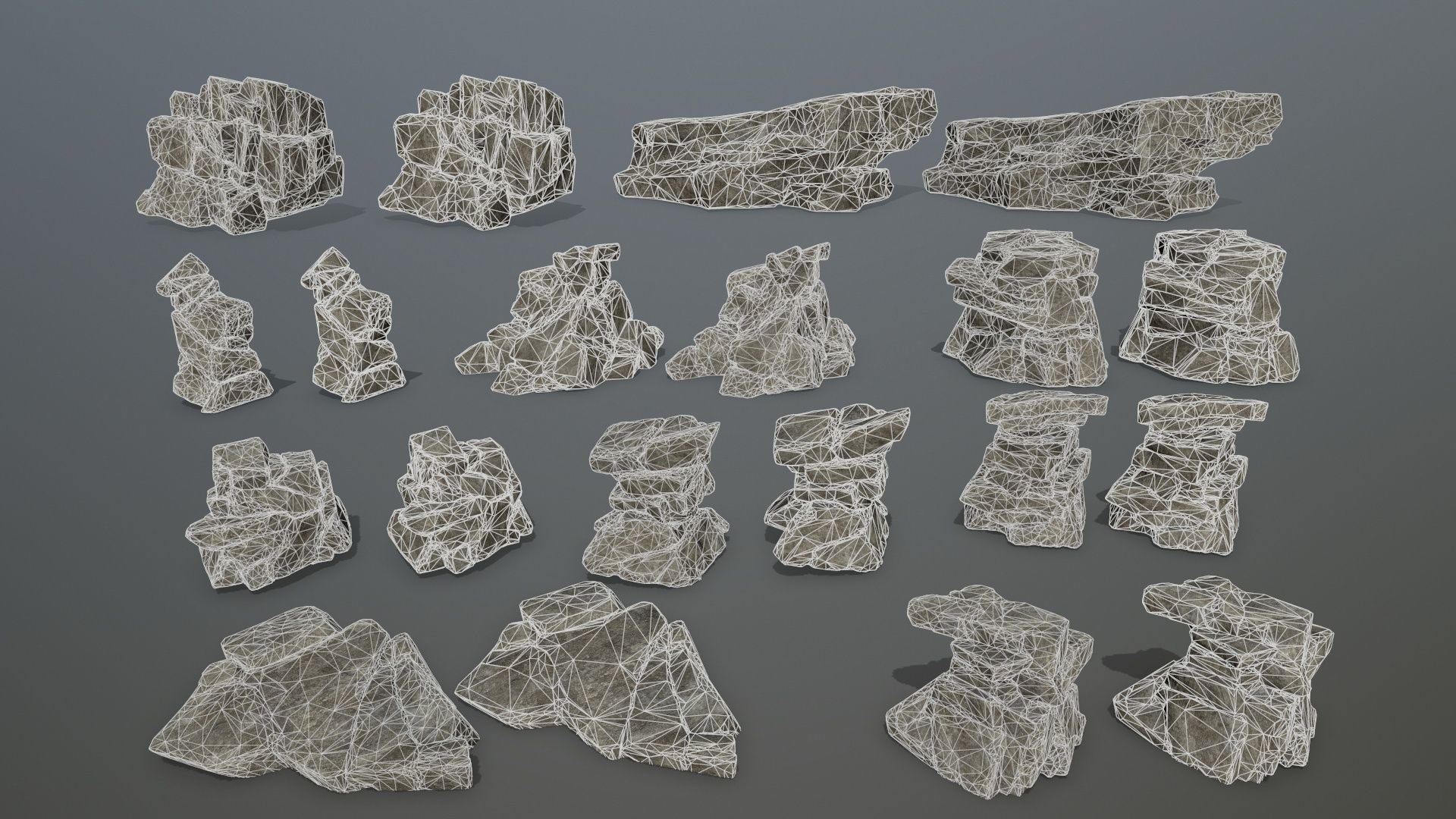 cliff rocks Low-poly 3D model_32