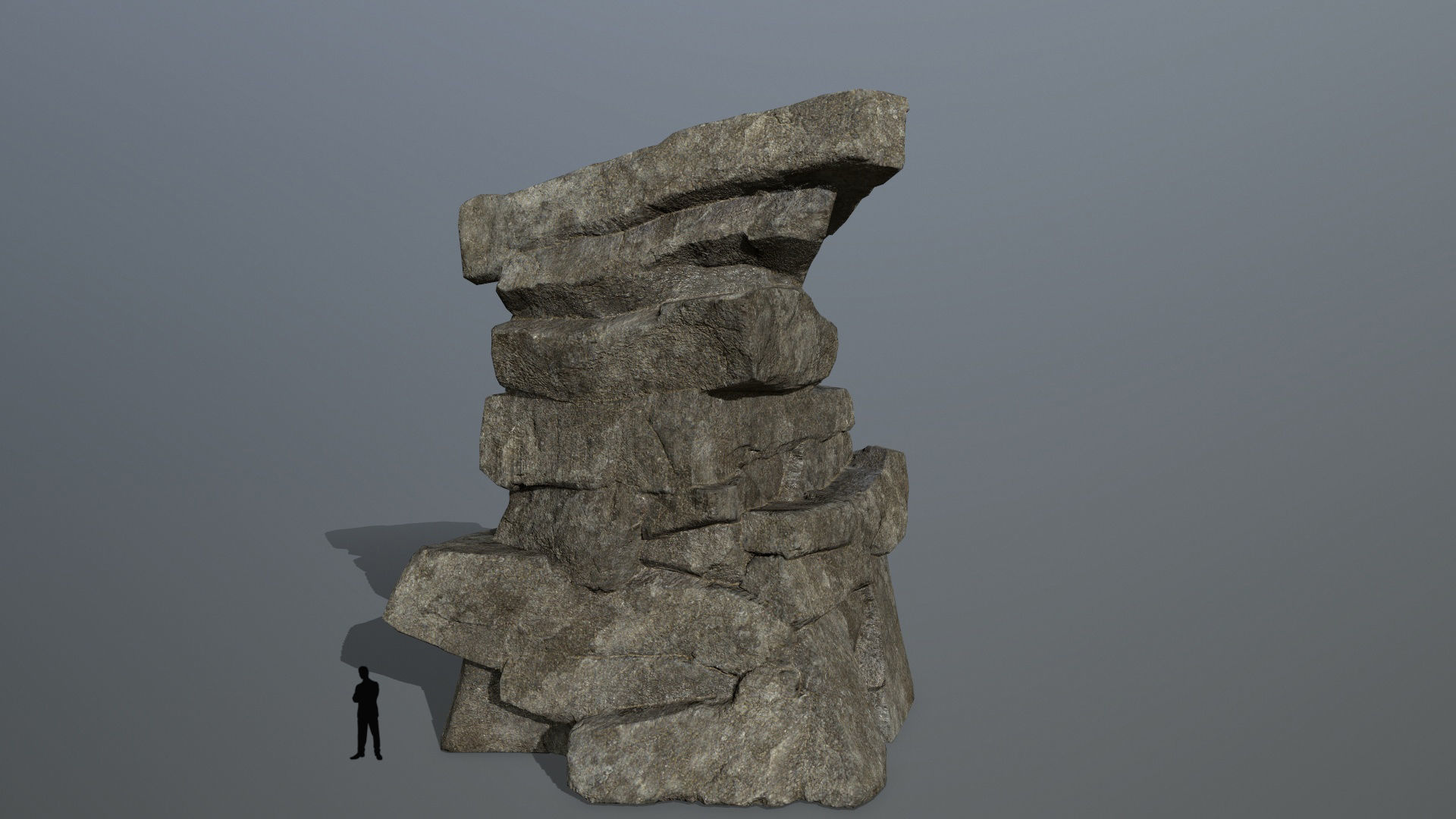 cliff rocks Low-poly 3D model_1