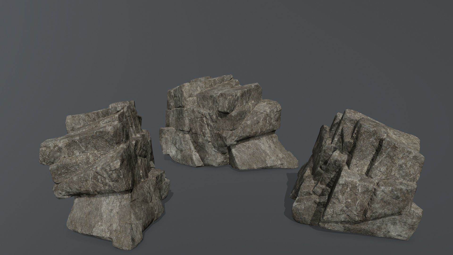 cliff rocks Low-poly 3D model_24