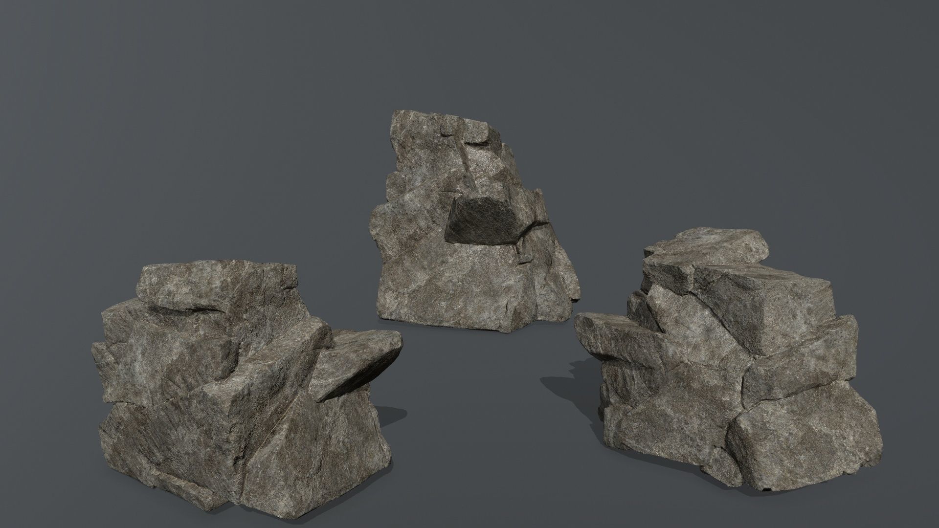 cliff rocks Low-poly 3D model_22