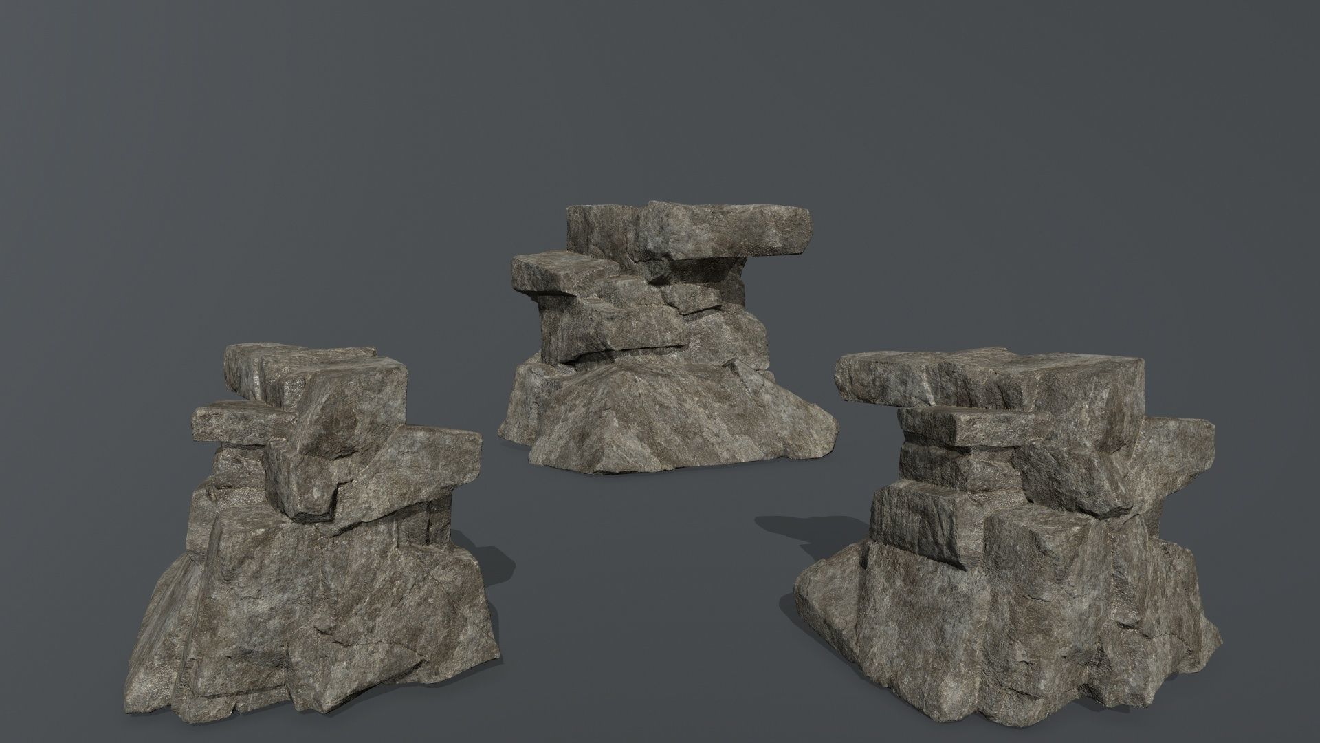 cliff rocks Low-poly 3D model_28