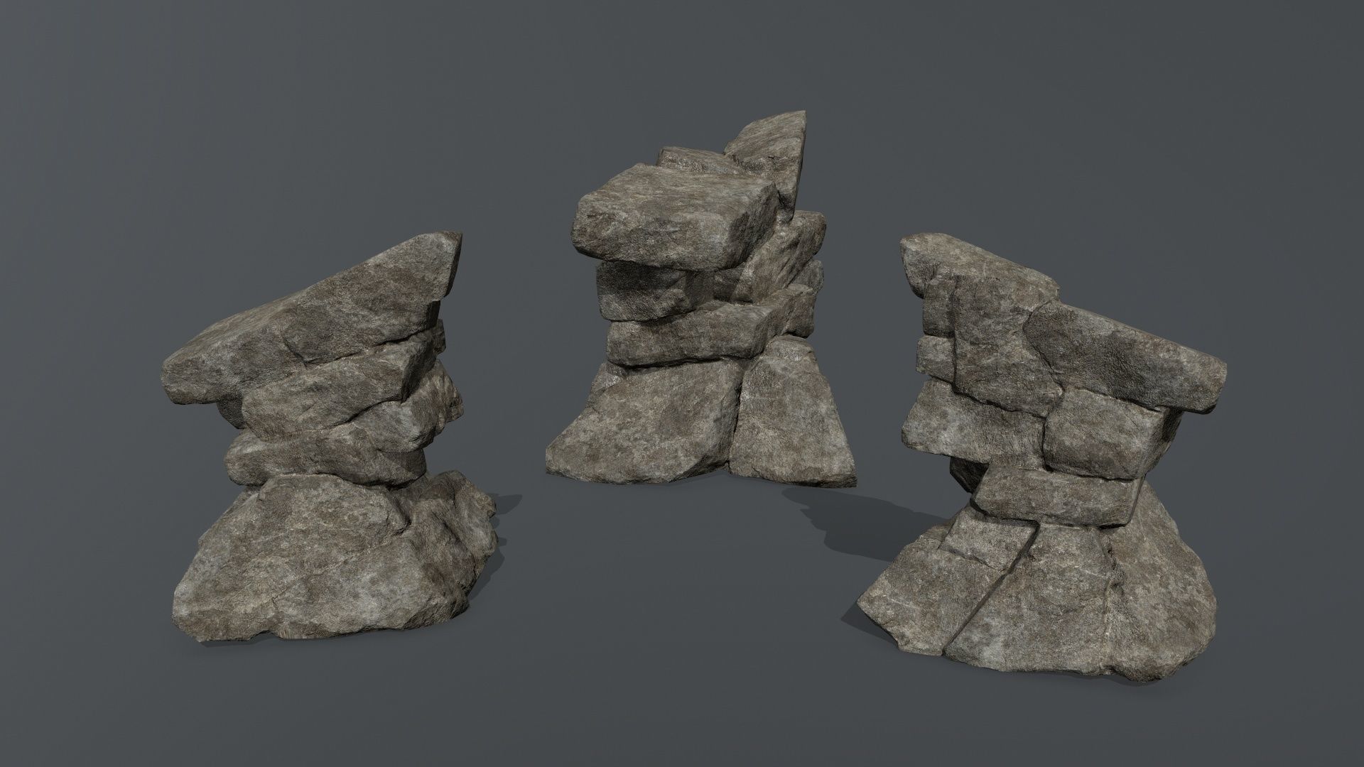cliff rocks Low-poly 3D model_21