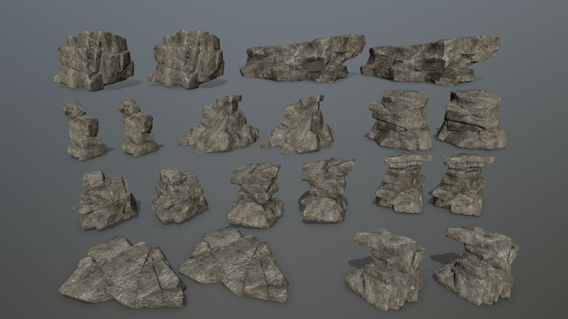 cliff rocks Low-poly 3D model_31