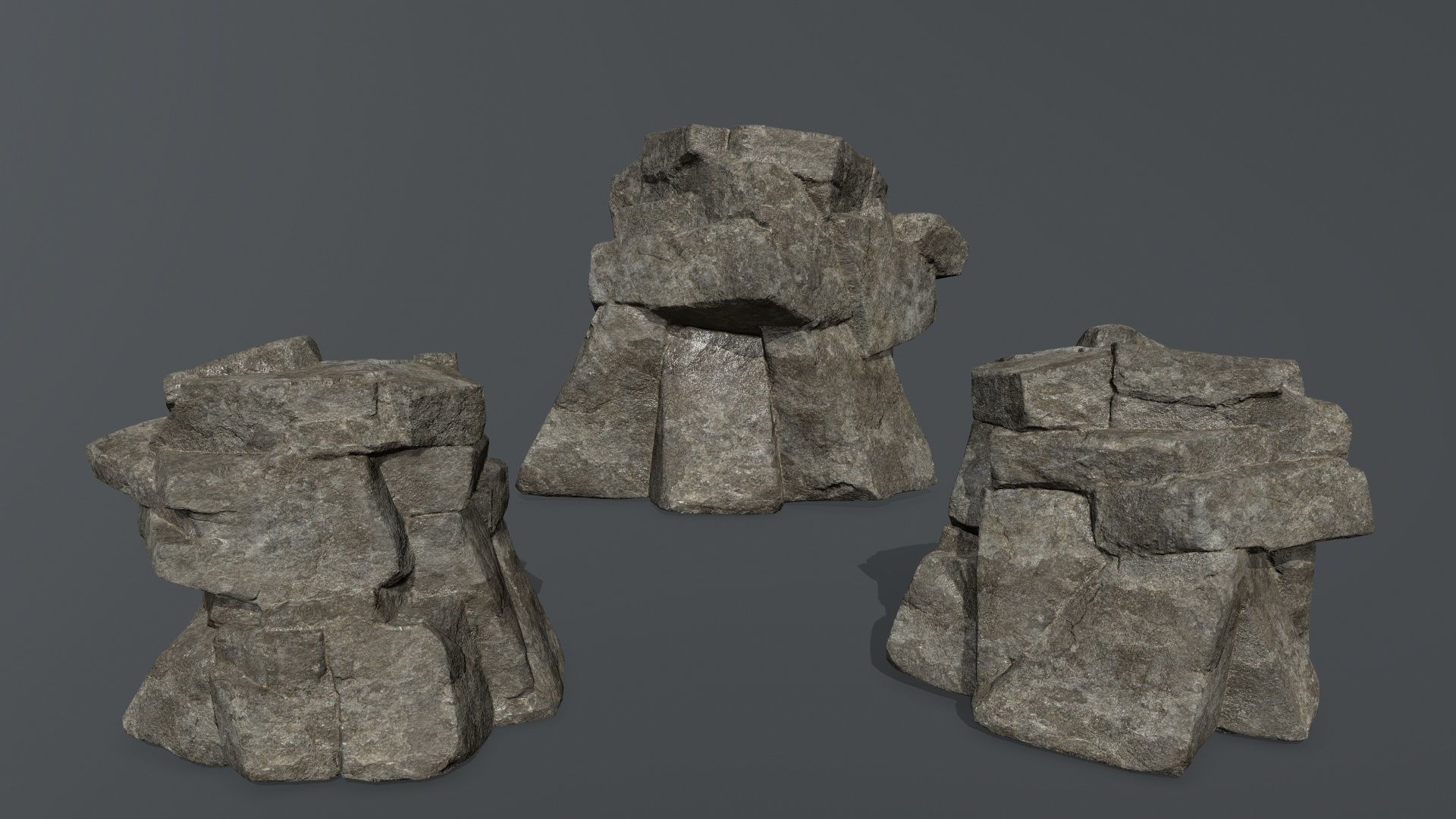 cliff rocks Low-poly 3D model_23