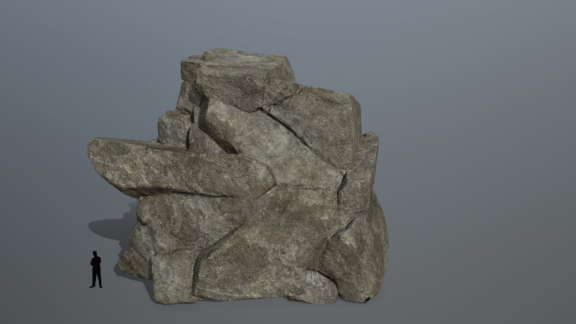 cliff rocks Low-poly 3D model_4