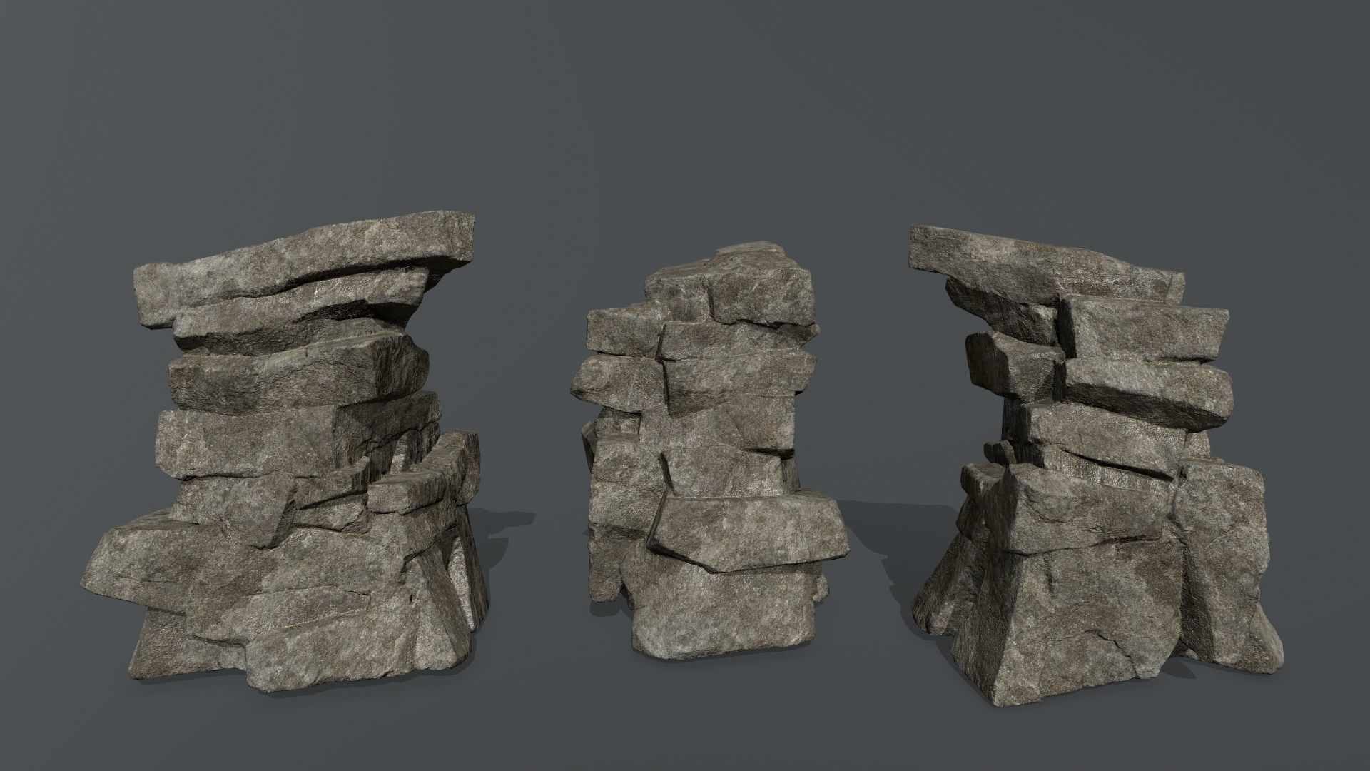 cliff rocks Low-poly 3D model_27