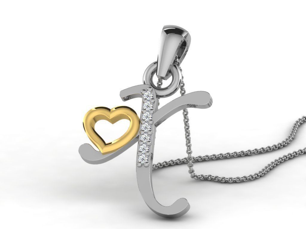 Pendants Collection letter e pendant with diamonds 3D print model_60