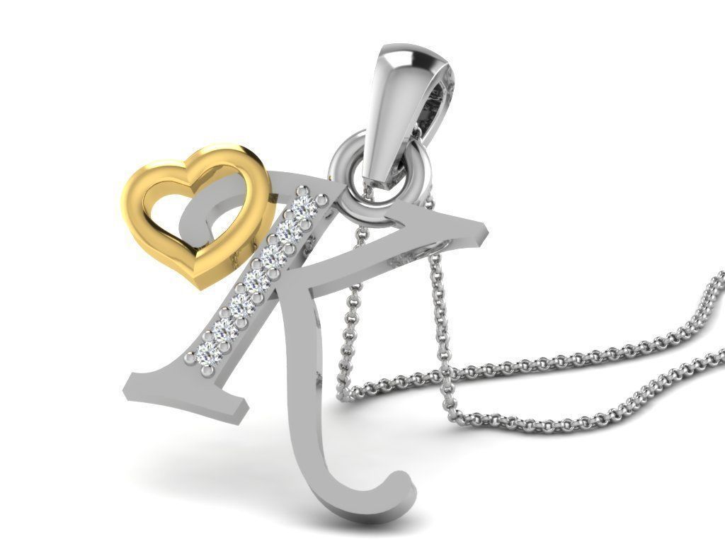 Pendants Collection letter e pendant with diamonds 3D print model_50