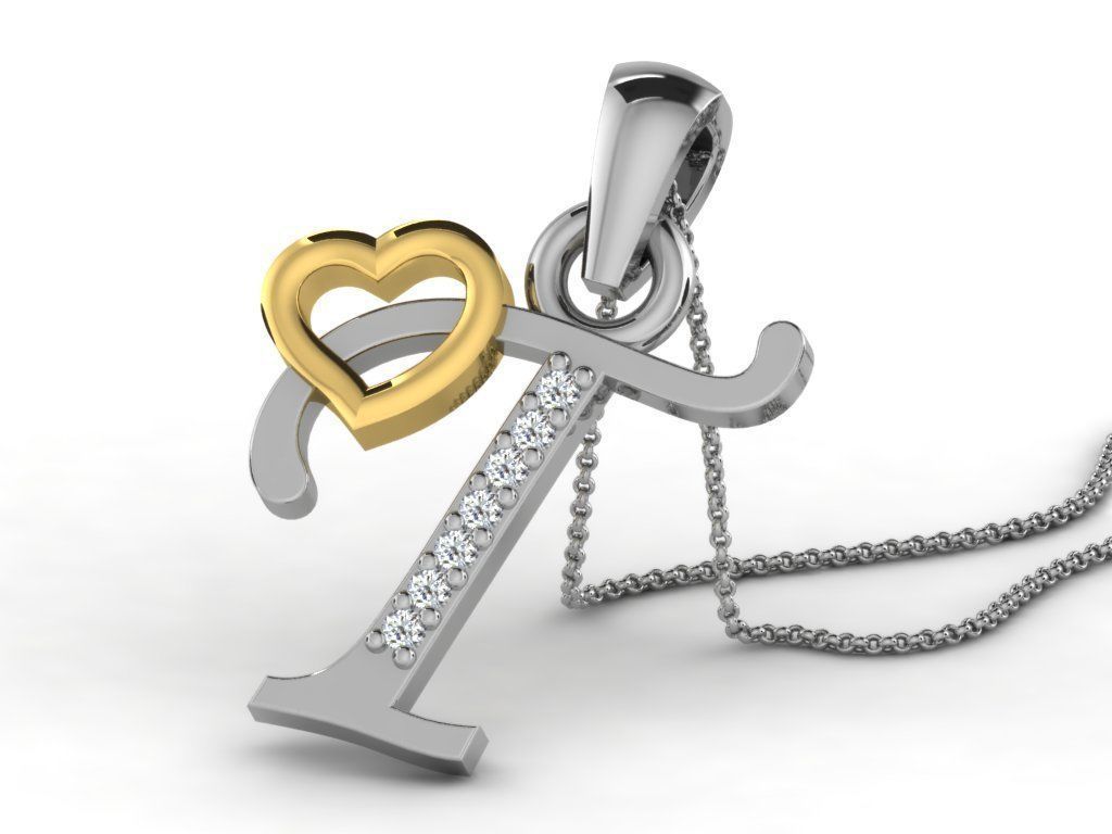 Pendants Collection letter e pendant with diamonds 3D print model_56