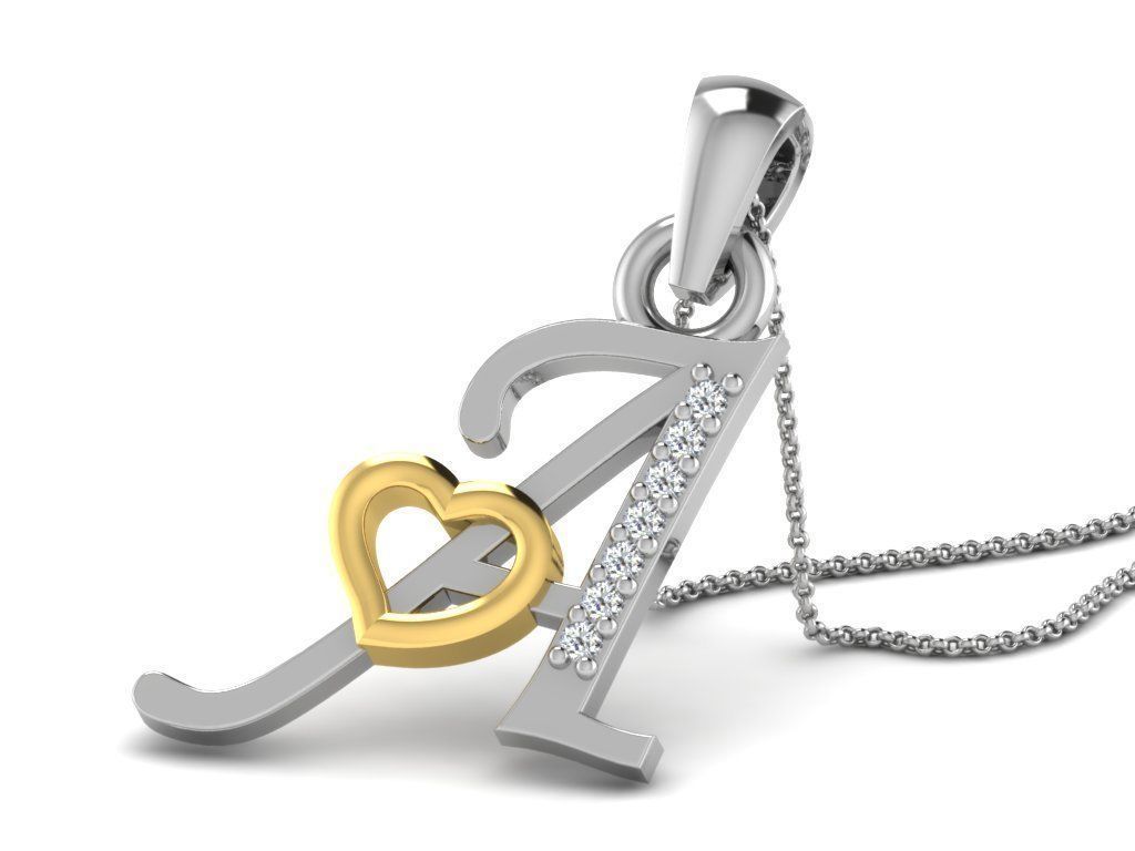 Pendants Collection letter e pendant with diamonds 3D print model_40