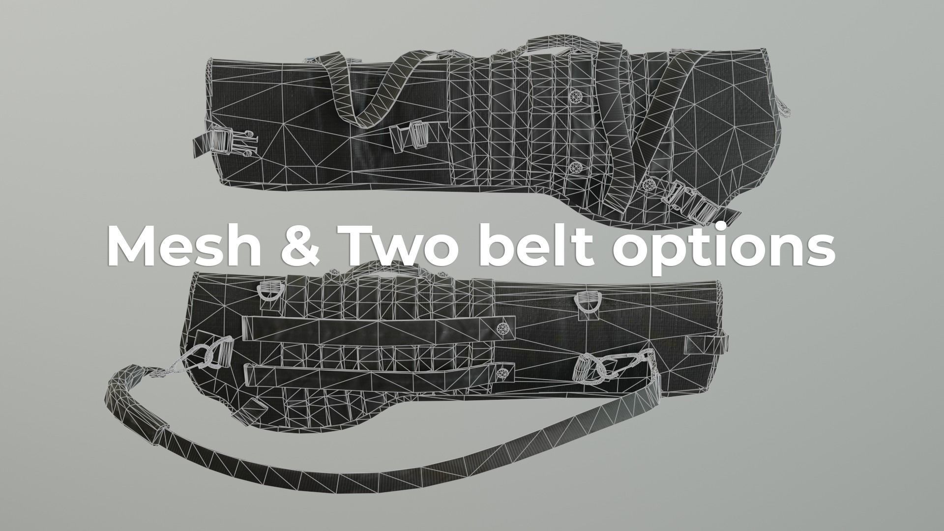 Rifle scabbard Holster Bag Low-poly 3D model_6