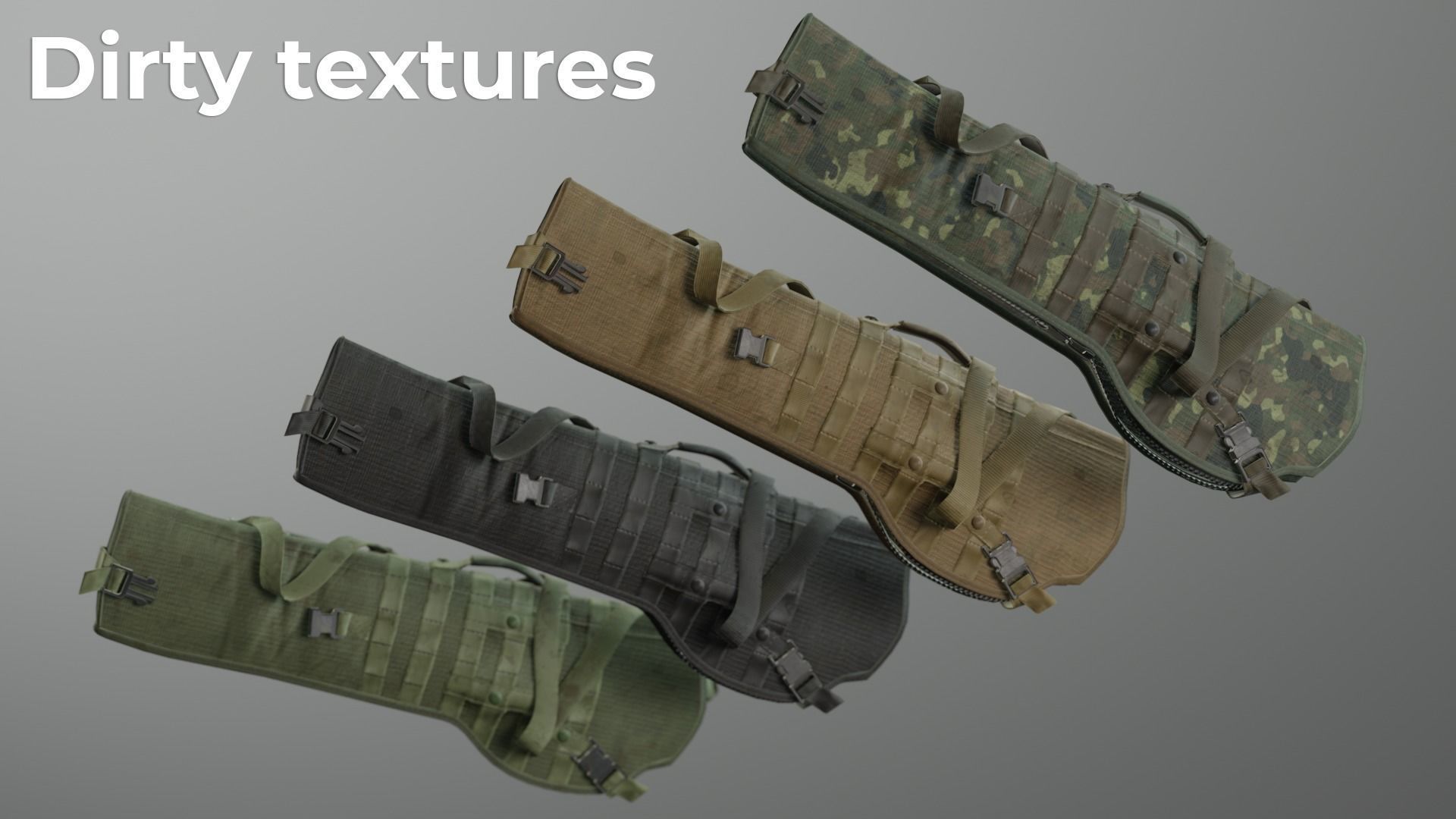 Rifle scabbard Holster Bag Low-poly 3D model_5