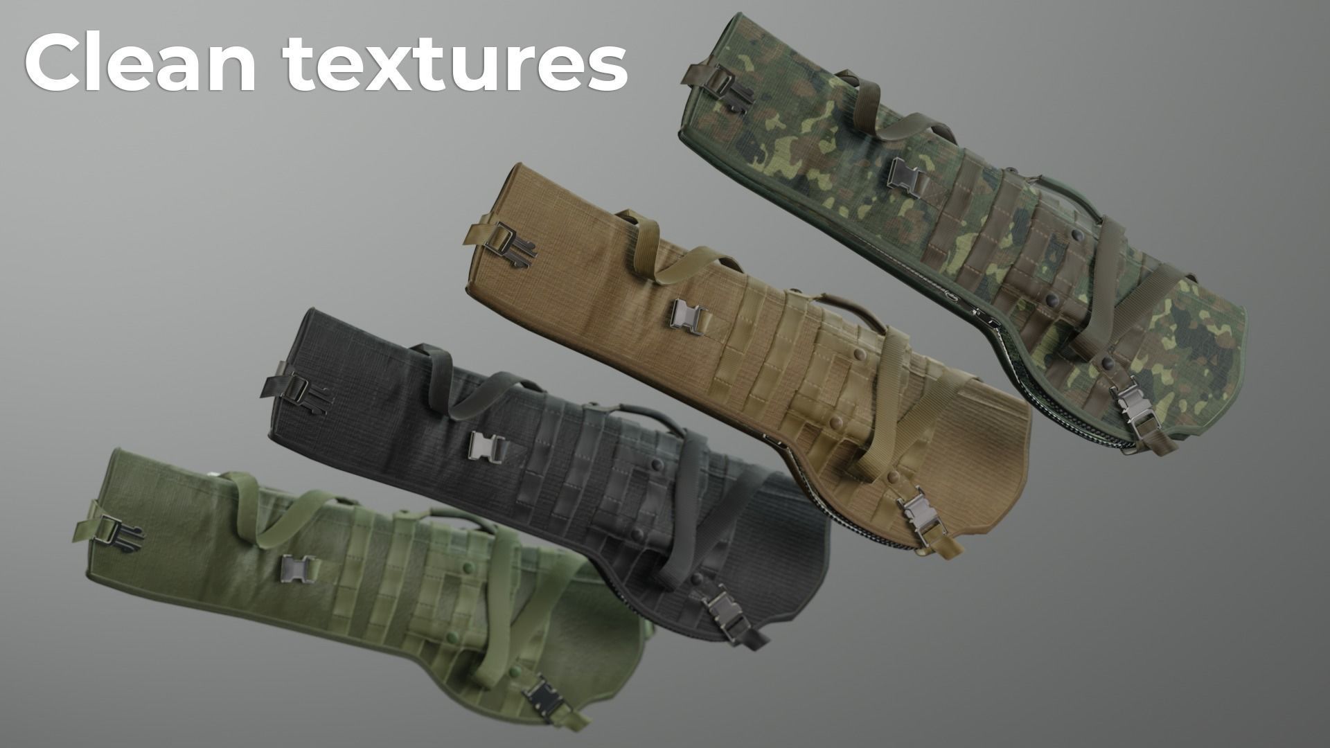 Rifle scabbard Holster Bag Low-poly 3D model_4