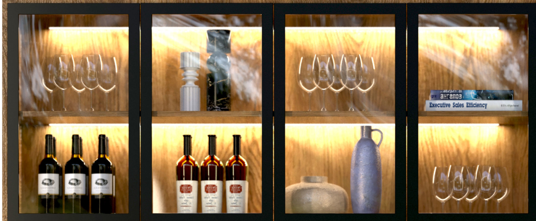 Wardrobe with decor and alcohol 2 3D model_2