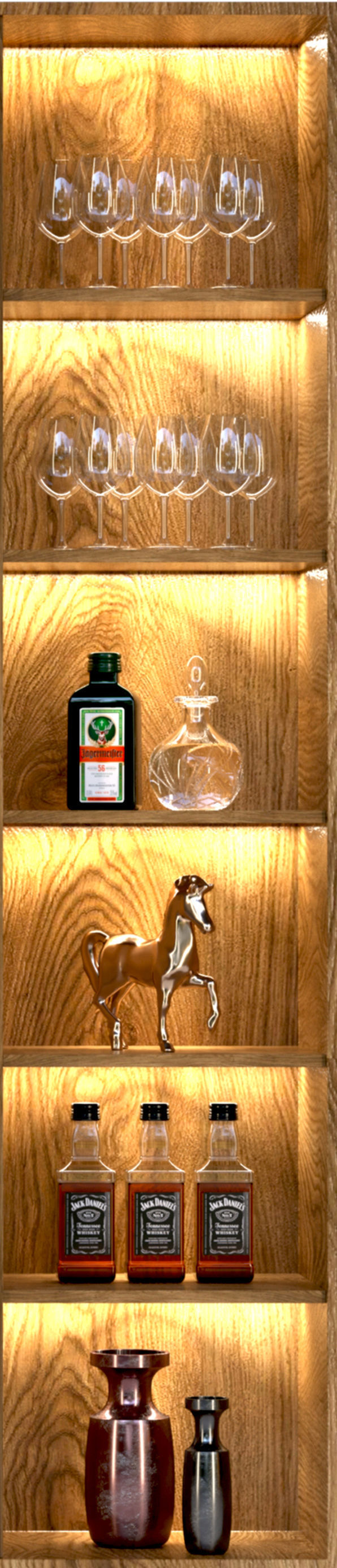 Wardrobe with decor and alcohol 2 3D model_3