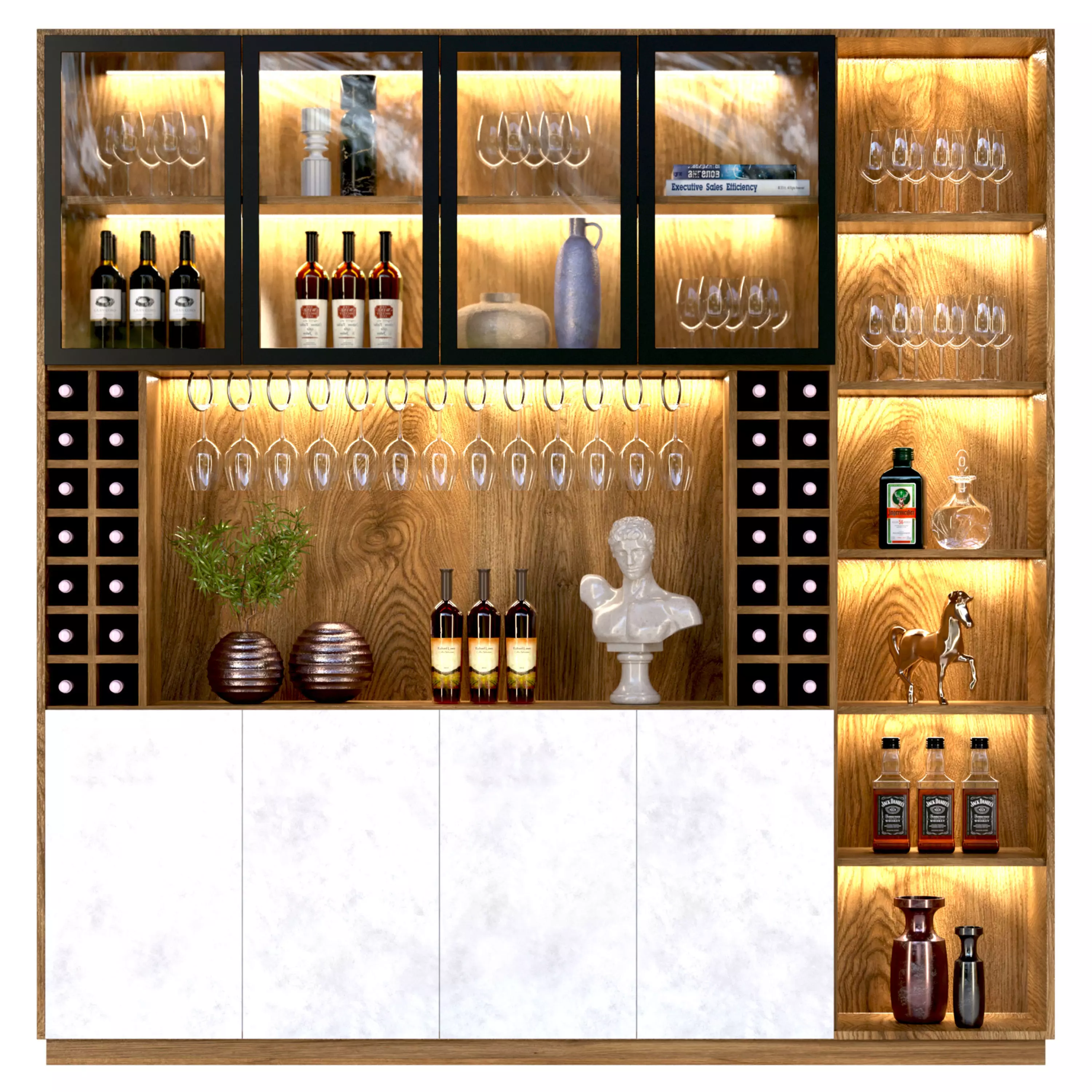 Wardrobe with decor and alcohol 2 3D model_0