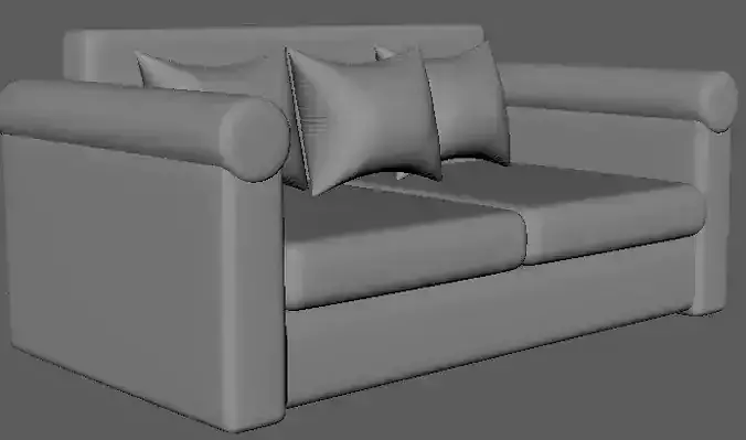 Sofa Model For Any 3D Software with UV Mapped