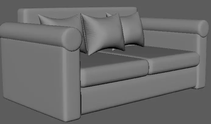 Sofa Model For Any 3D Software with UV Mapped Free 3D model