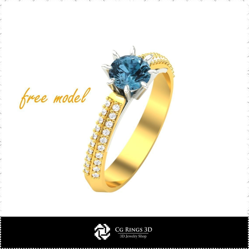3D Rings Enagagement - Free 3D Model Free 3D print model