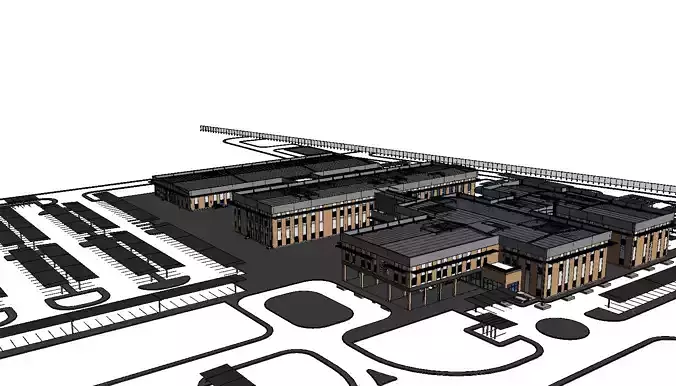 full revit BIM office building  3D model