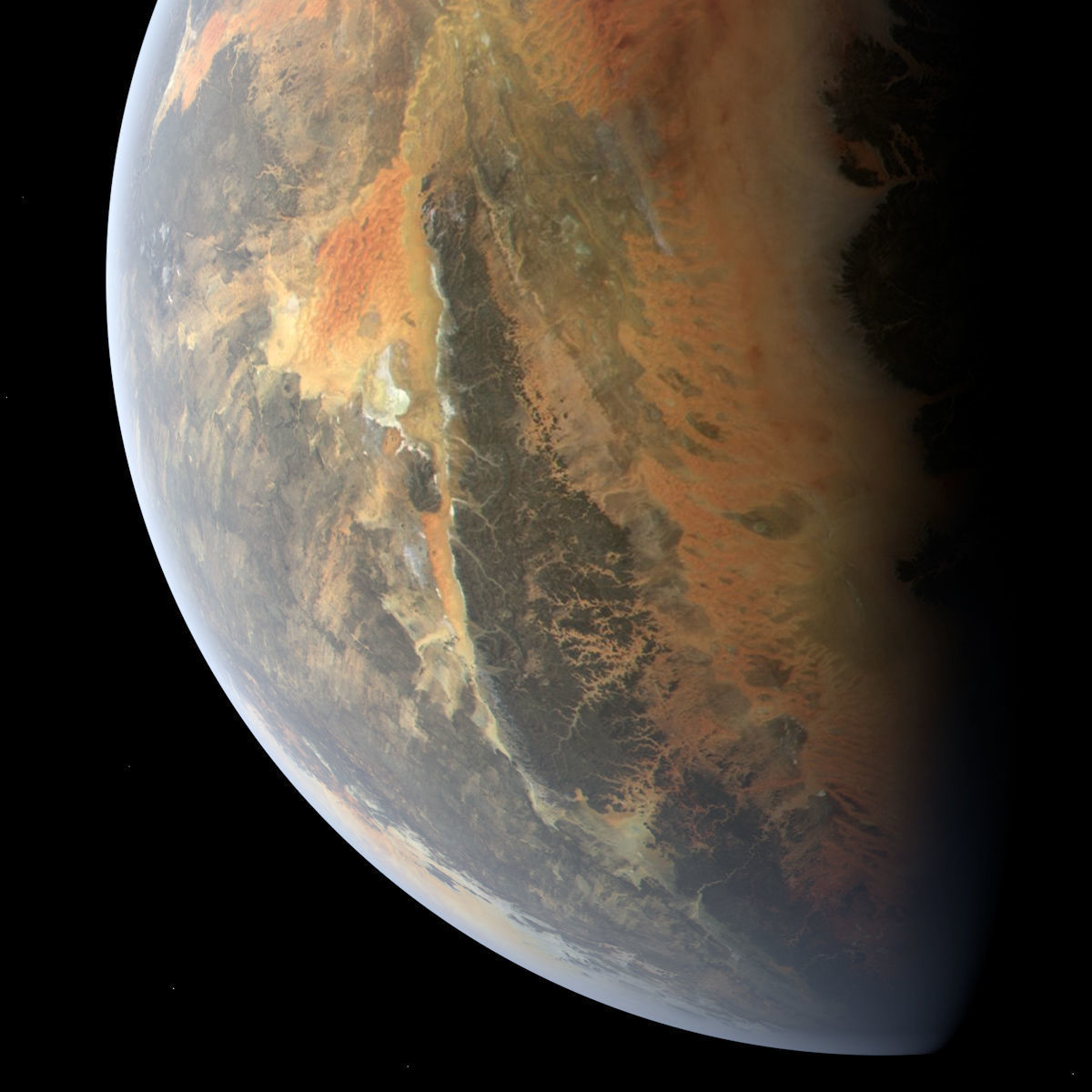 Rocky Planet - Tatooine - Dune - Alien Planet 8k Low-poly 3D model_9