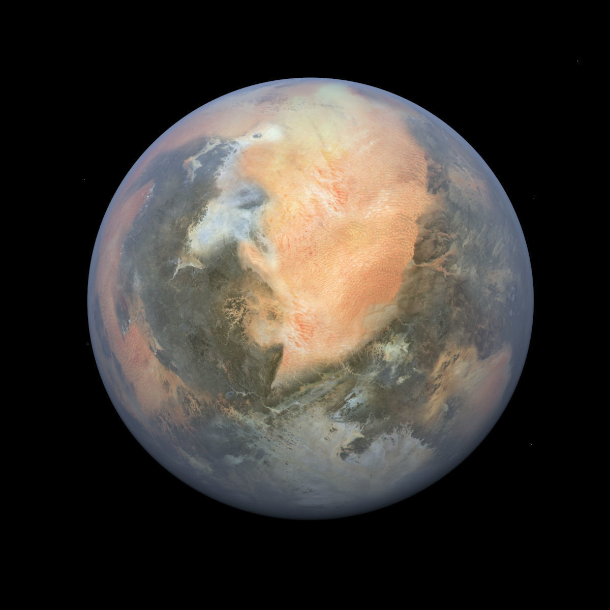 Rocky Planet - Tatooine - Dune - Alien Planet 8k Low-poly 3D model_1