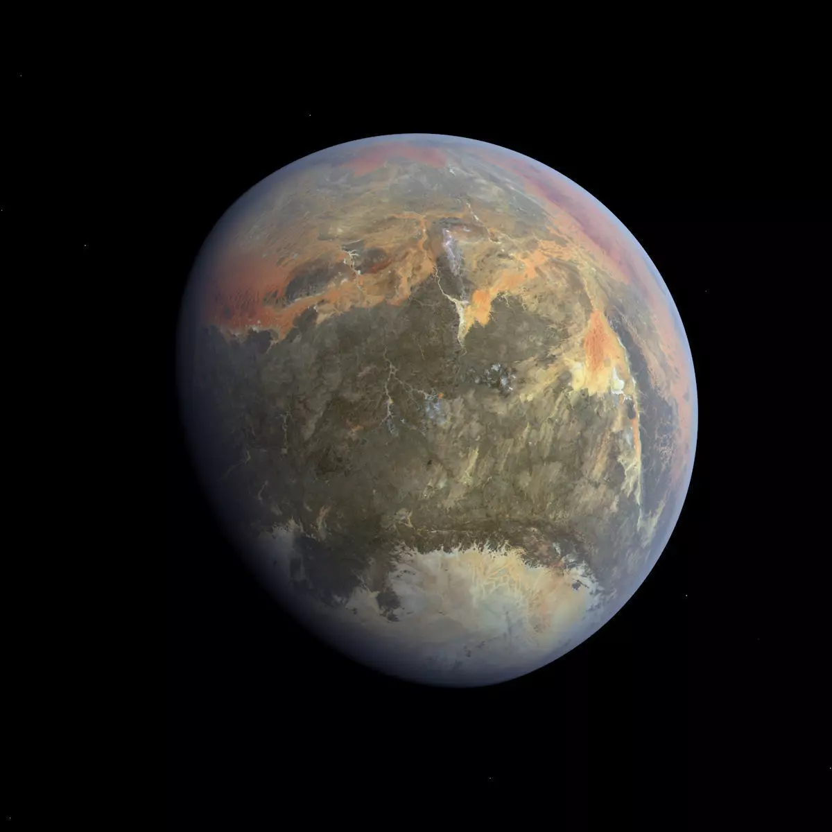 Rocky Planet - Tatooine - Dune - Alien Planet 8k Low-poly 3D model_0