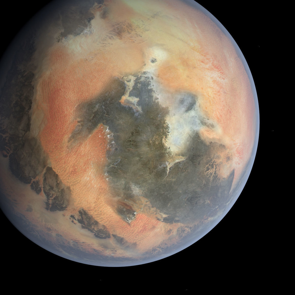 Rocky Planet - Tatooine - Dune - Alien Planet 8k Low-poly 3D model_6