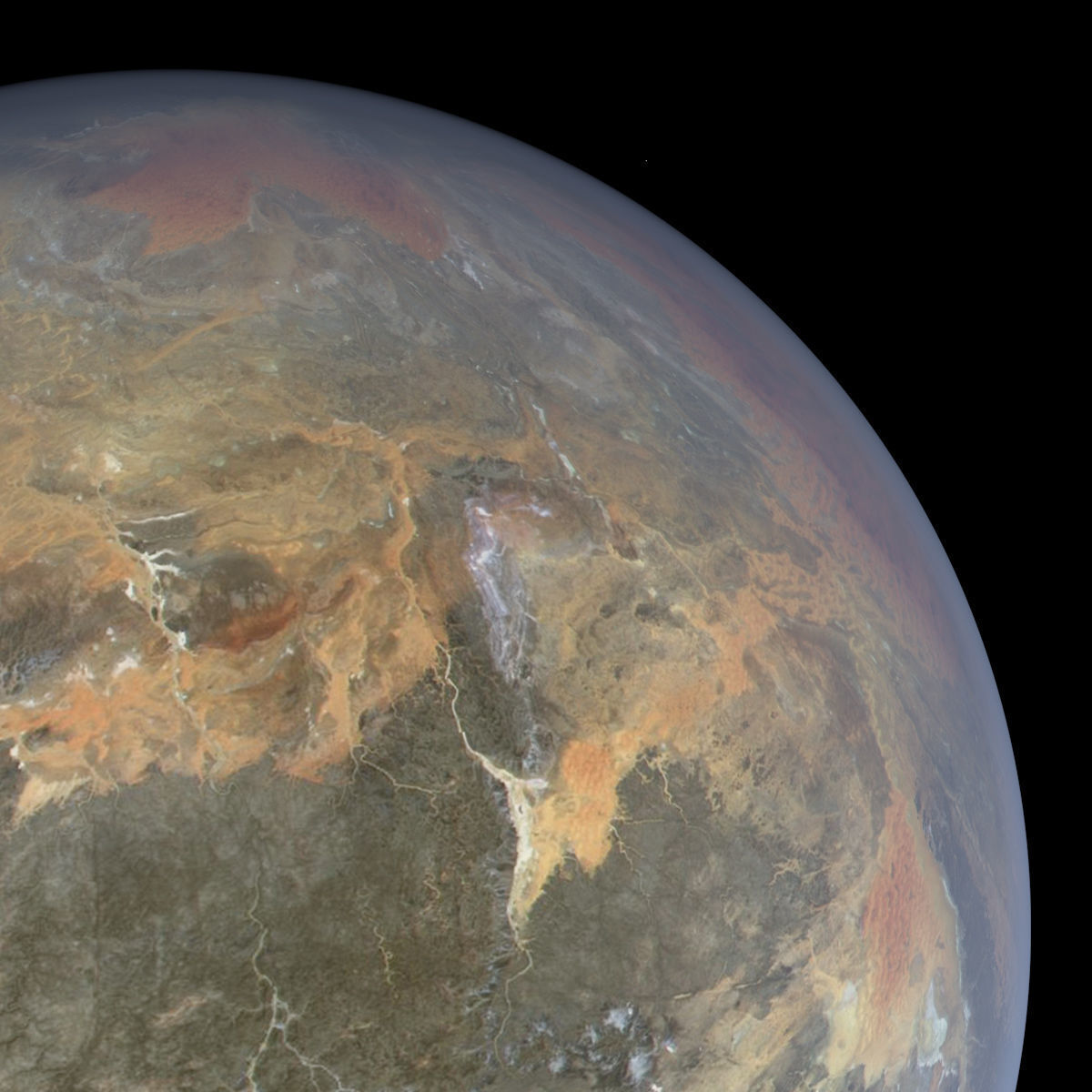 Rocky Planet - Tatooine - Dune - Alien Planet 8k Low-poly 3D model_4