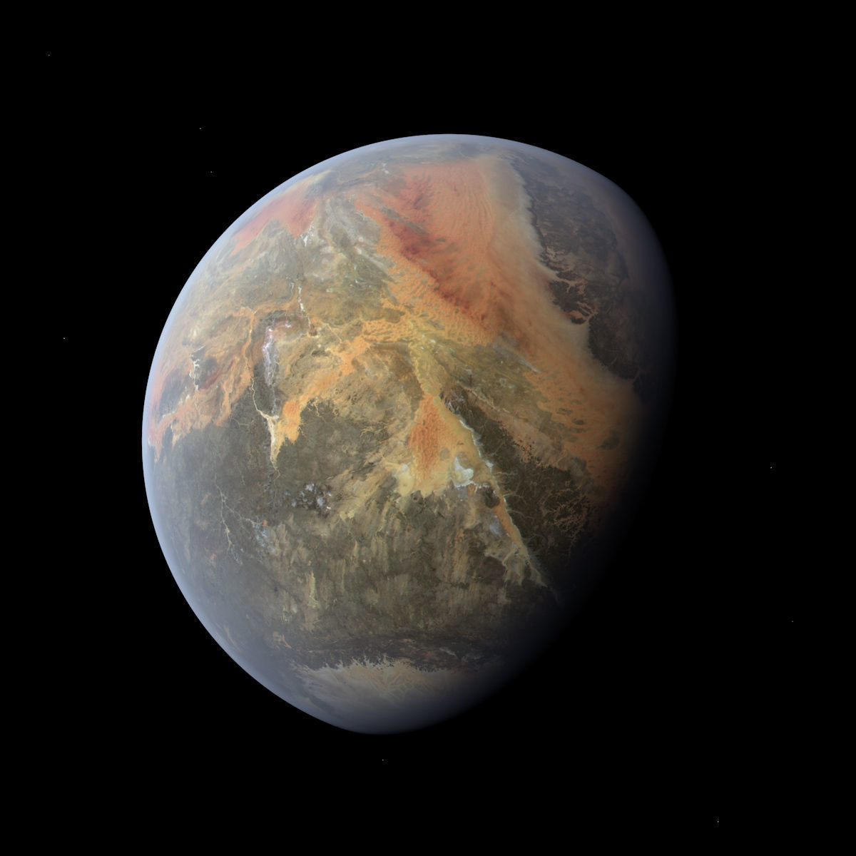 Rocky Planet - Tatooine - Dune - Alien Planet 8k Low-poly 3D model_2