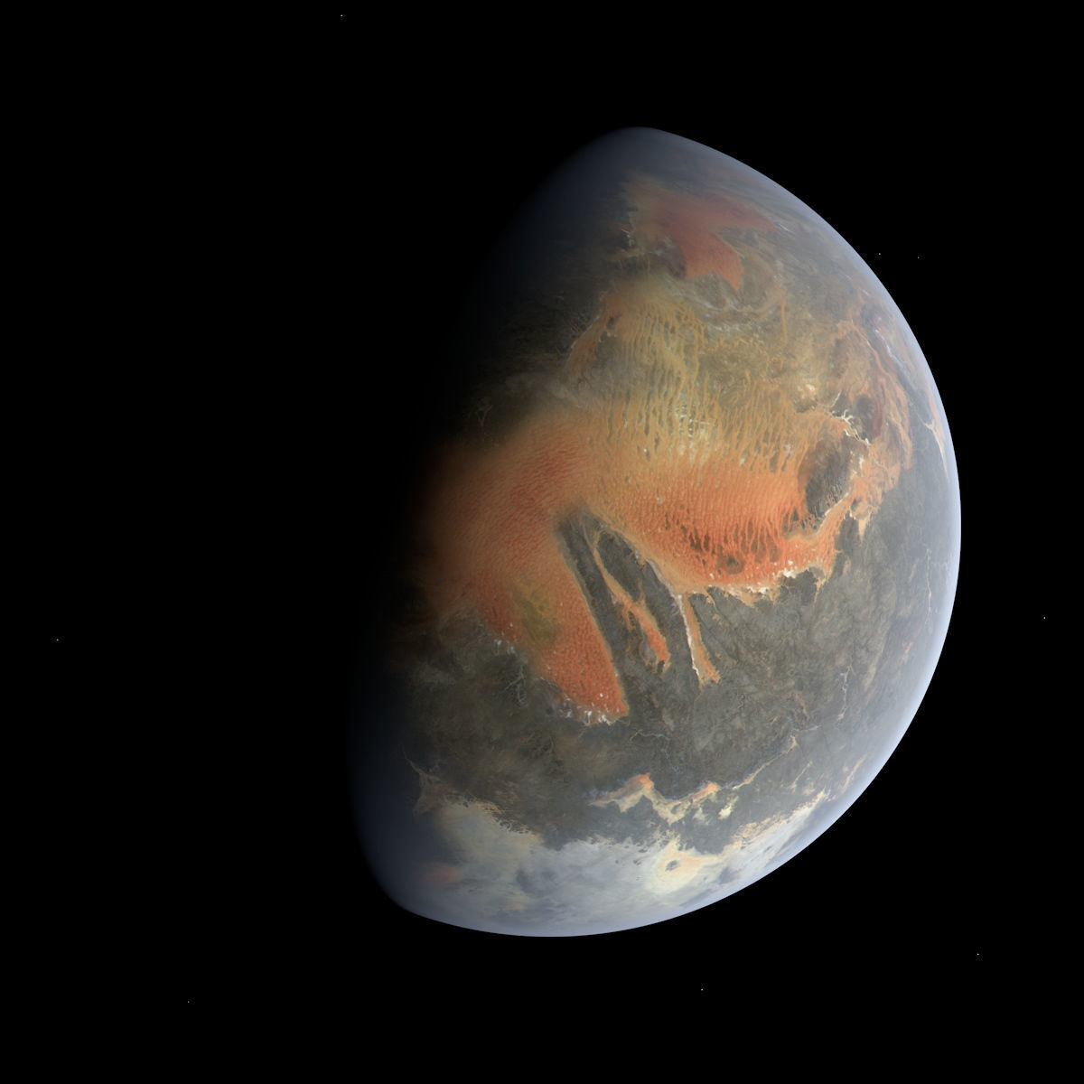 Rocky Planet - Tatooine - Dune - Alien Planet 8k Low-poly 3D model_8