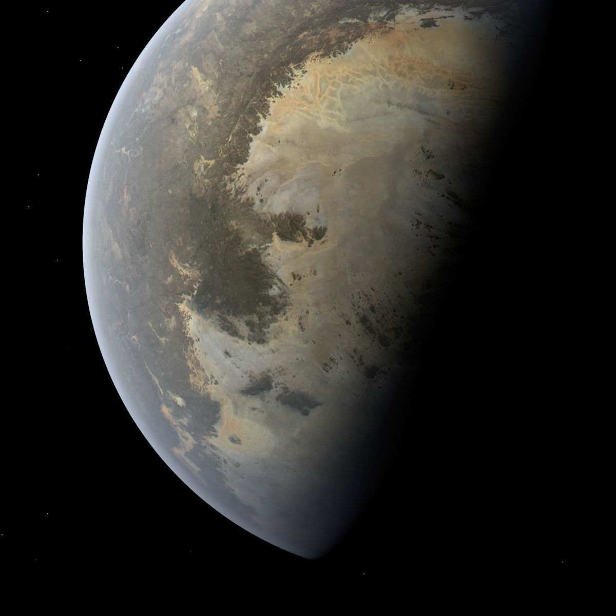 Rocky Planet - Tatooine - Dune - Alien Planet 8k Low-poly 3D model_7