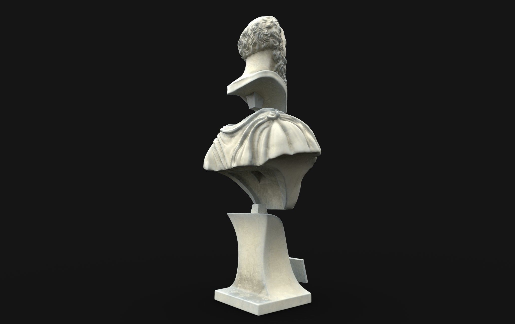 Socrates bust of man with beard 3D print model_14