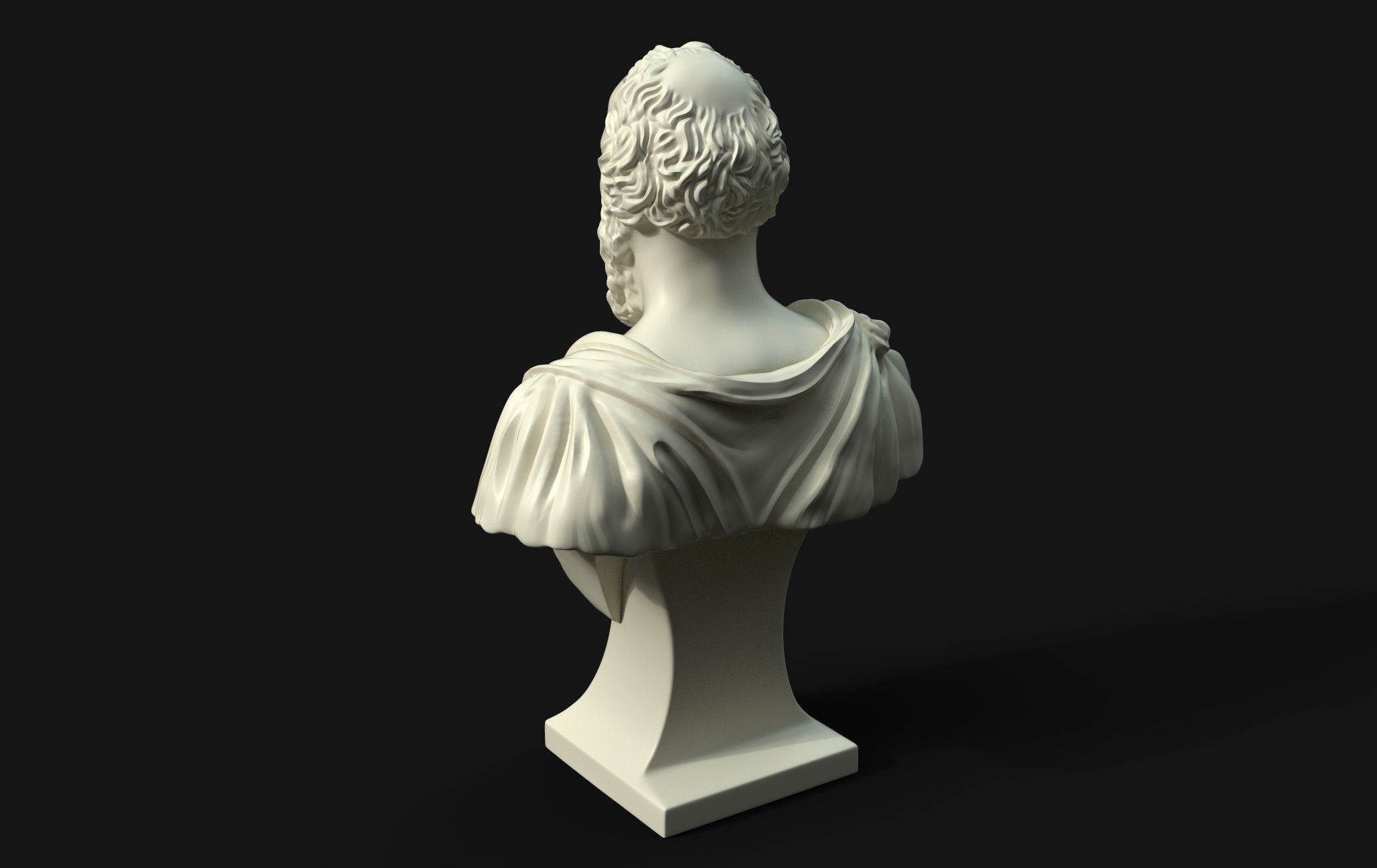 Socrates bust of man with beard 3D print model_10