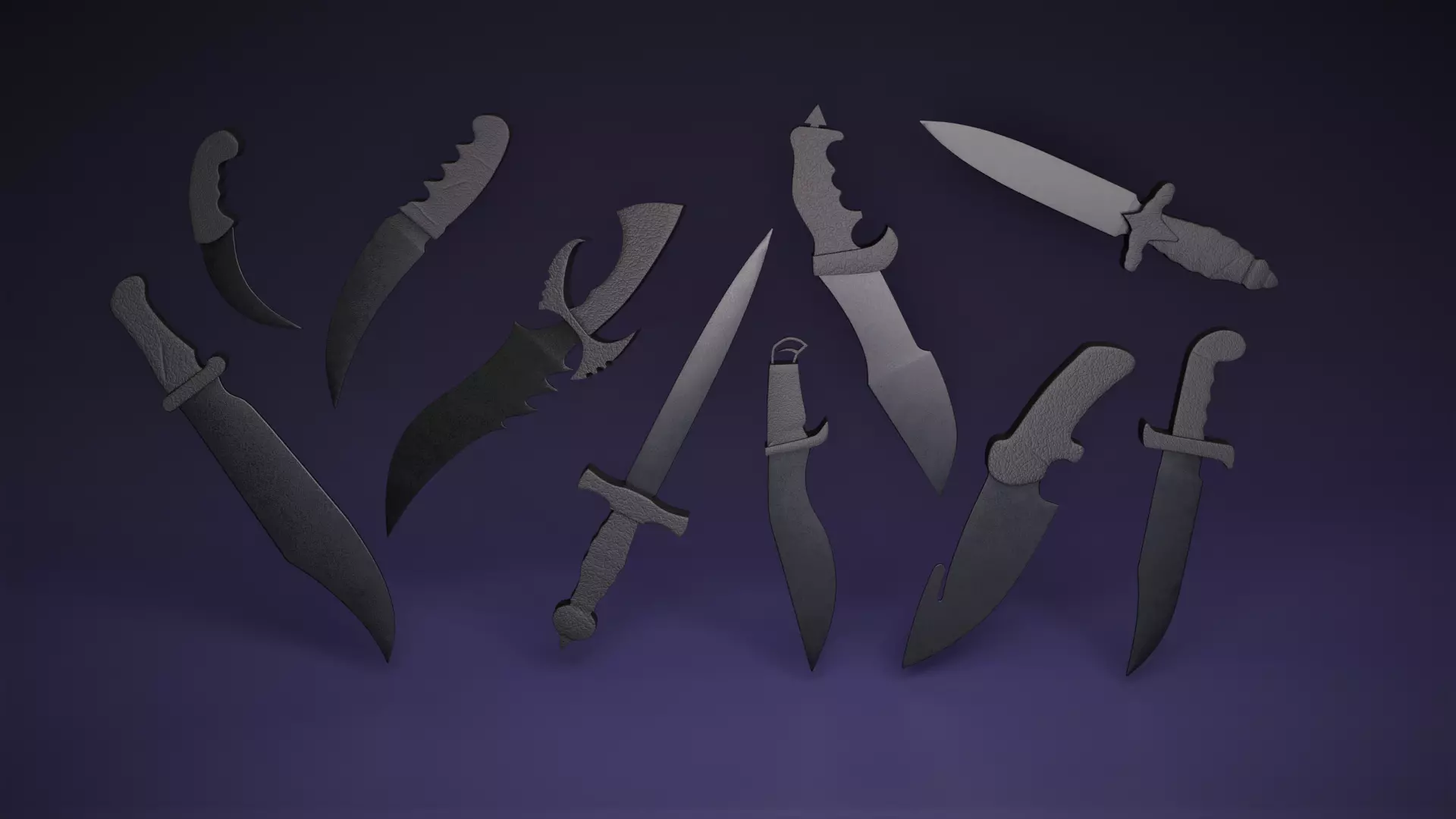 Dagger pack Free low-poly 3D model