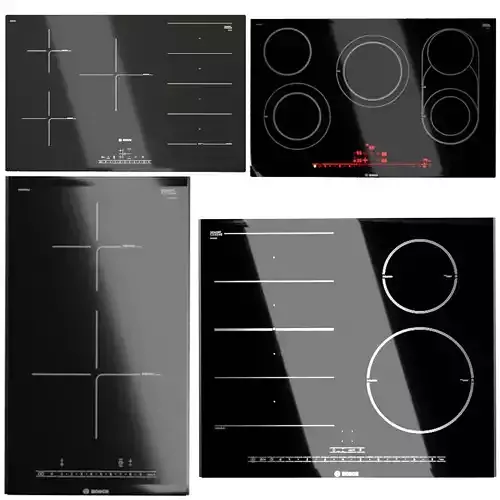 set of hobs Bosch 3D model