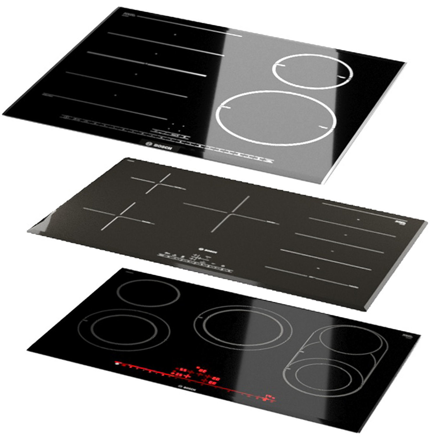 set of hobs Bosch 3D model_1