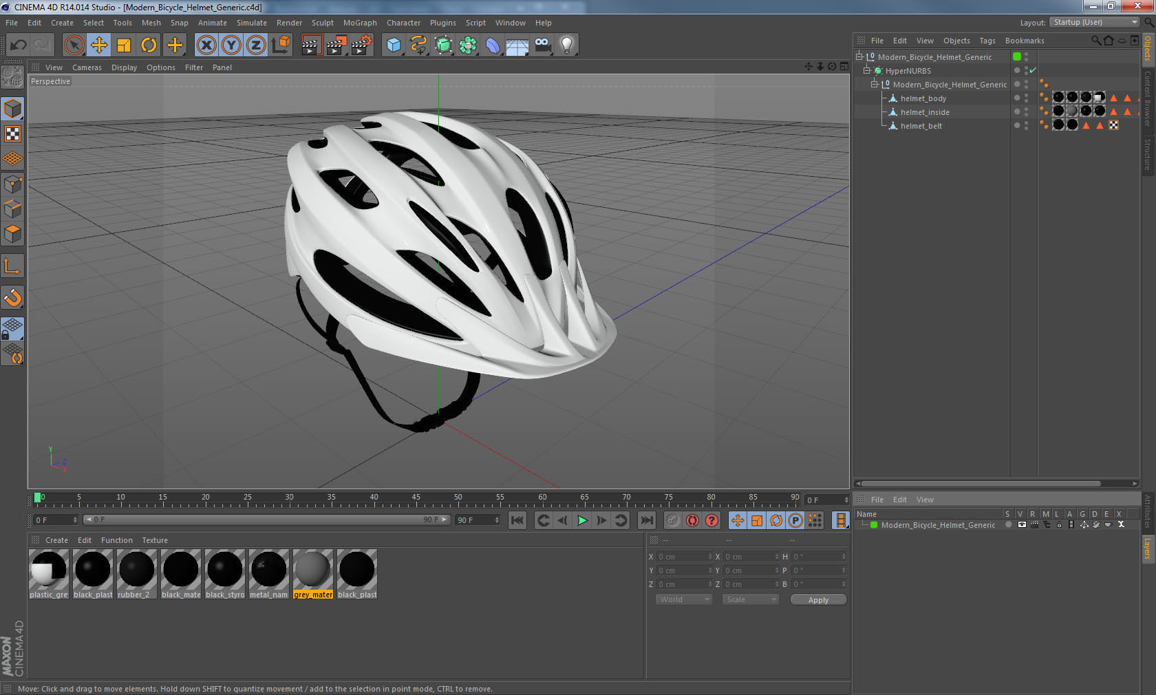 Modern Bicycle Helmet Generic 3D model_21