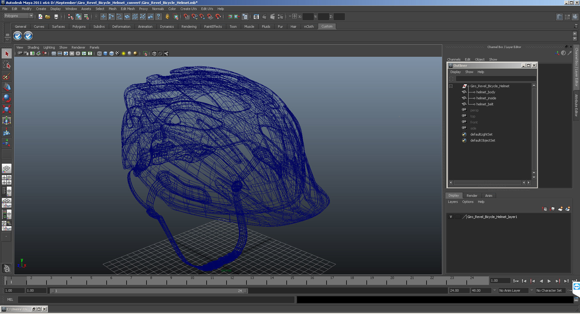 Modern Bicycle Helmet Generic 3D model_22