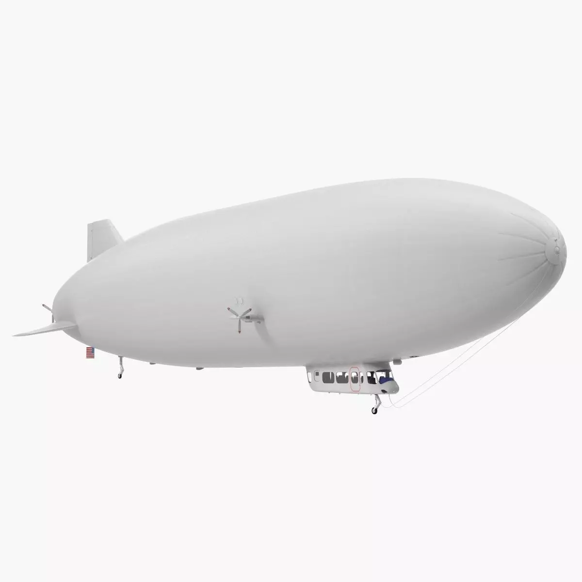 Blimp Airship Generic 3D model_0