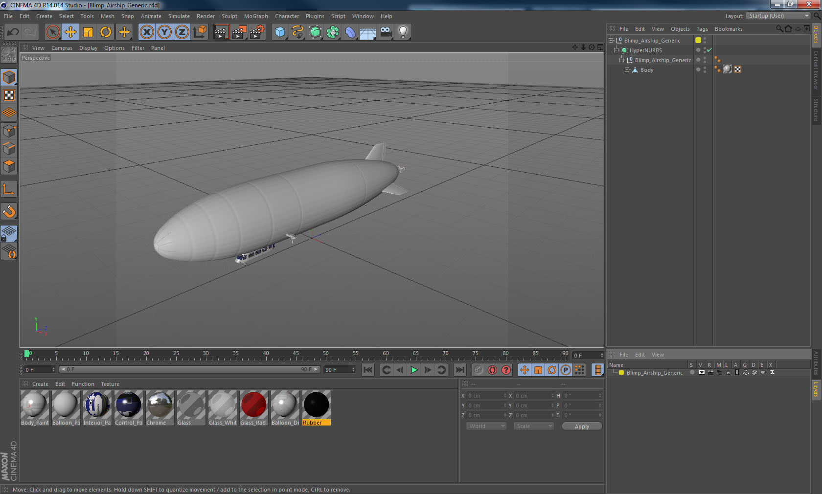 Blimp Airship Generic 3D model_25