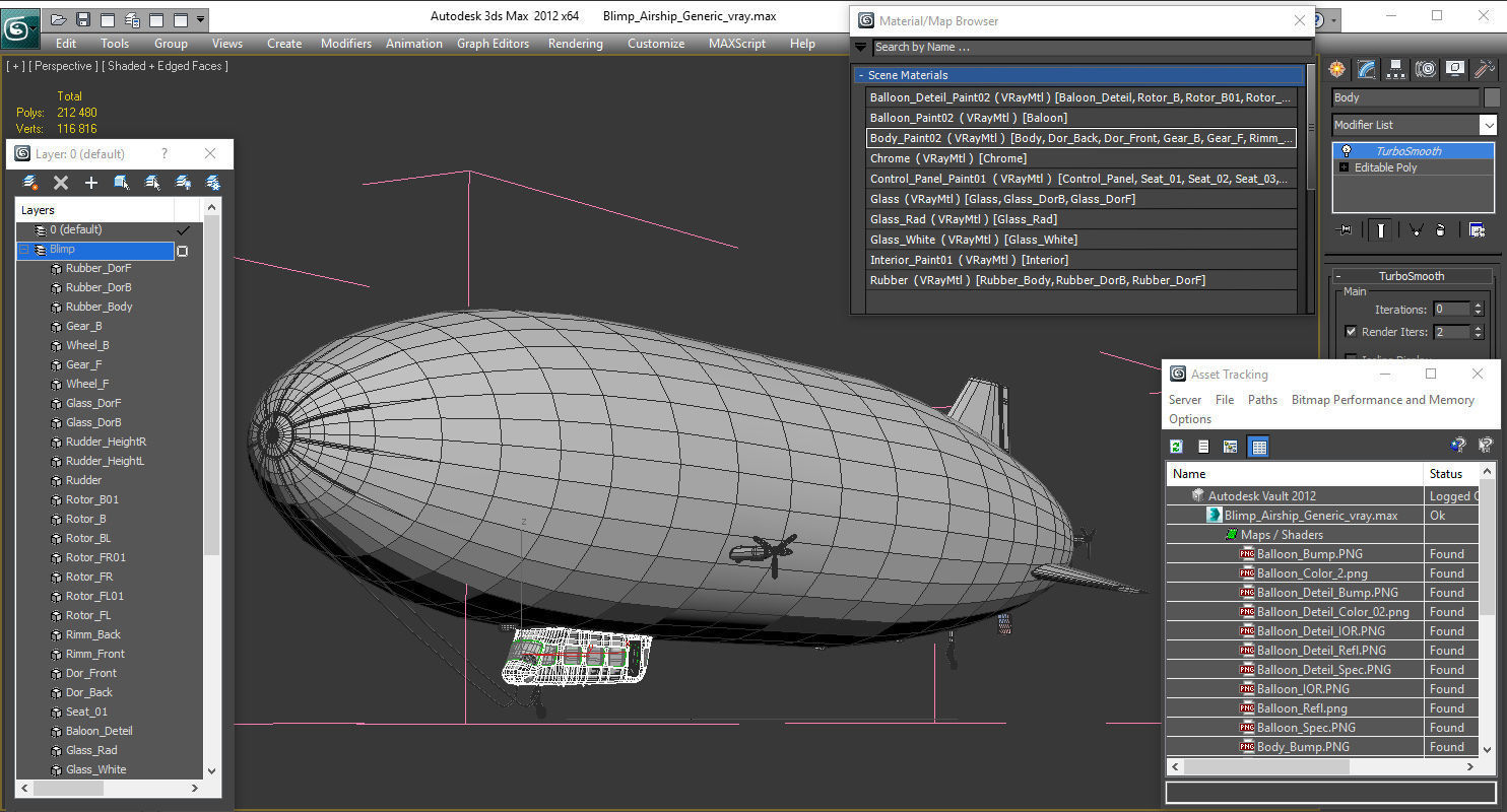 Blimp Airship Generic 3D model_21