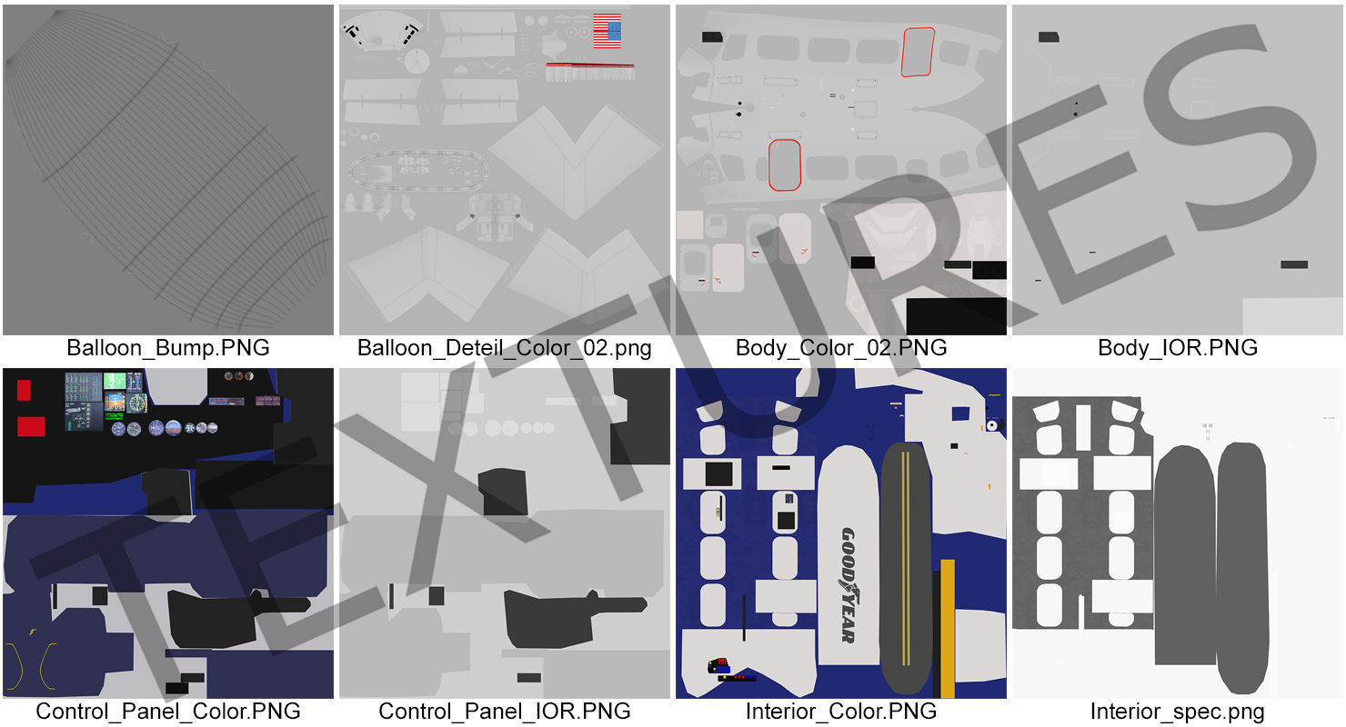 Blimp Airship Generic 3D model_20