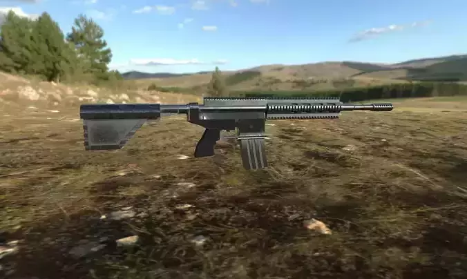 model low poly revolver