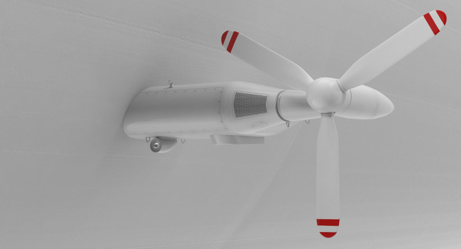 Blimp Airship Generic Rigged 3D model_16